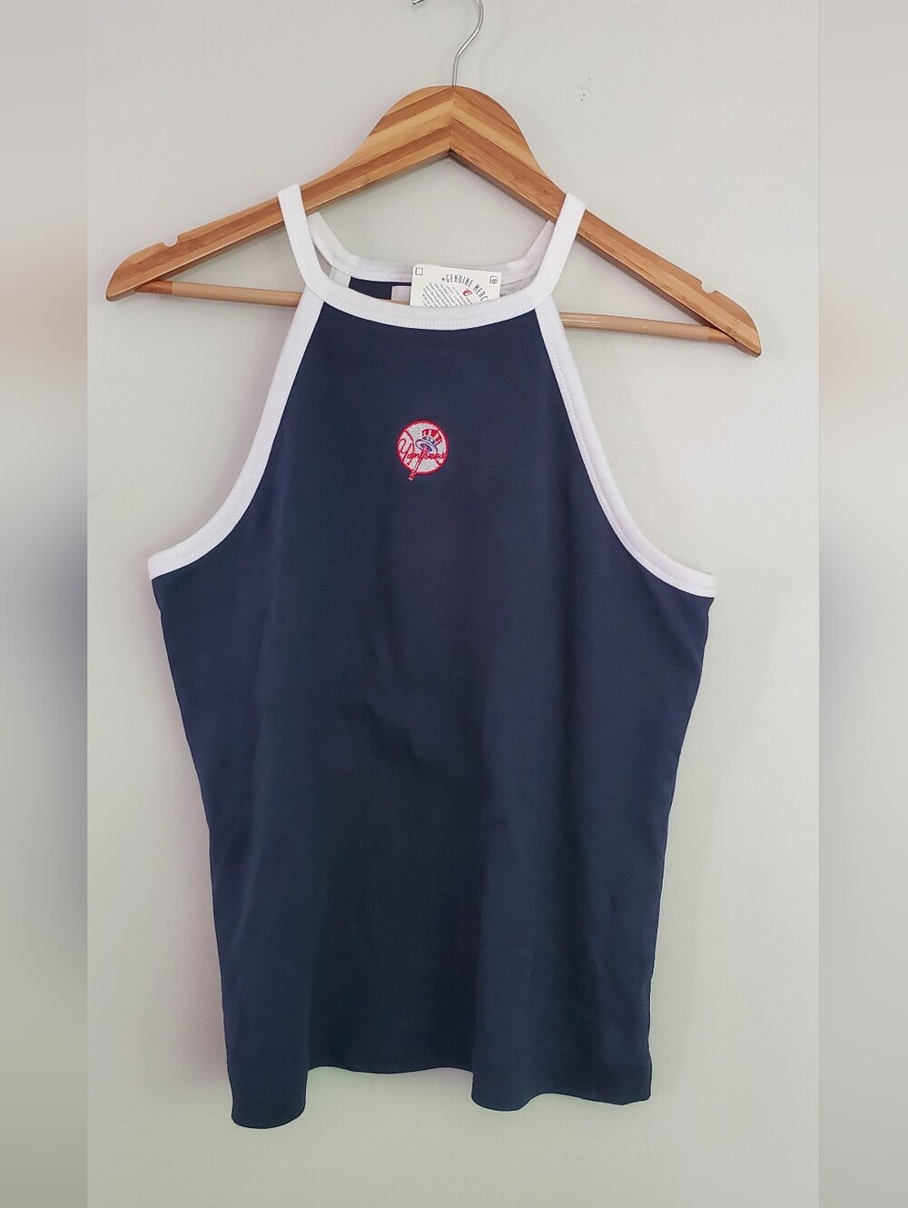 Antigua For Women Yankee Navy Halter Tank Top with White Trim Size Xl